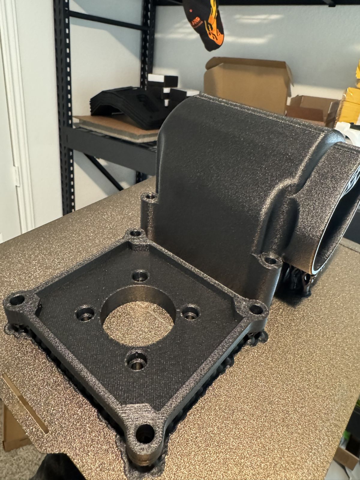 Plenum and carb adapter plate, fresh off the printer